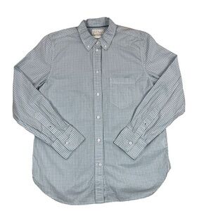 J Crew Shirt Mens Small S Gray Gingham Classic Fit Long Sleeve Button Down‎